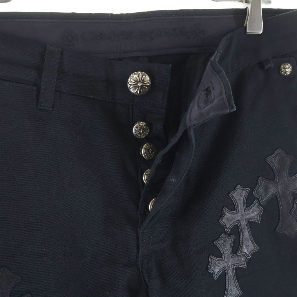 CHROME HEARTS(クロムハーツ) CHINOS CEM CRS PTCH チノパン カモフラ セメタリークロスパッチ パンツ ブラック