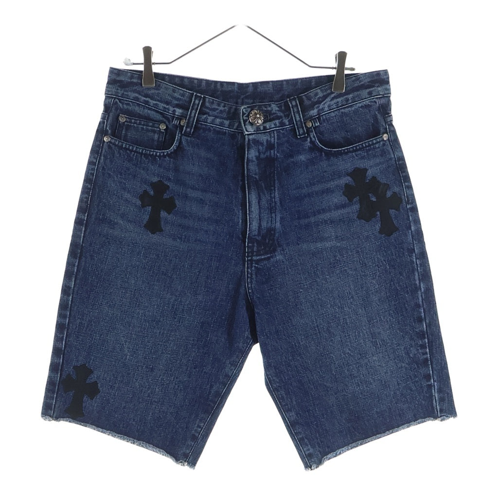 CHROME HEARTS(クロムハーツ) SEGER CHクロスパッチ デニムショーツ ハーフパンツ インディゴ