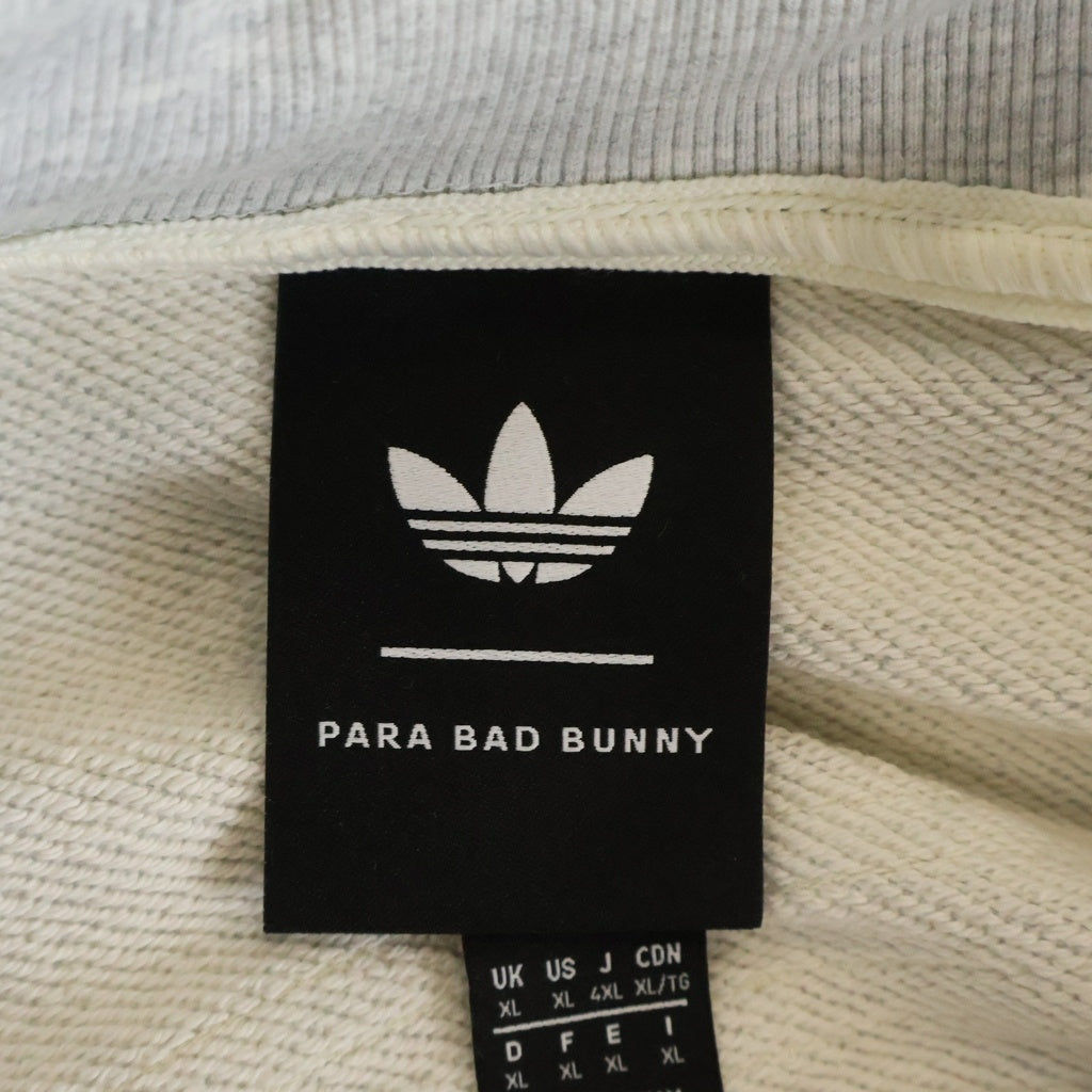 adidas(アディダス) ×BAD BANY HEAVY CREWNECK HOODED BALACLAVA SWEATSHIRT ヘビー クルーネック フーデッド バラクラバ スウェット トレーナ グレー KF1798