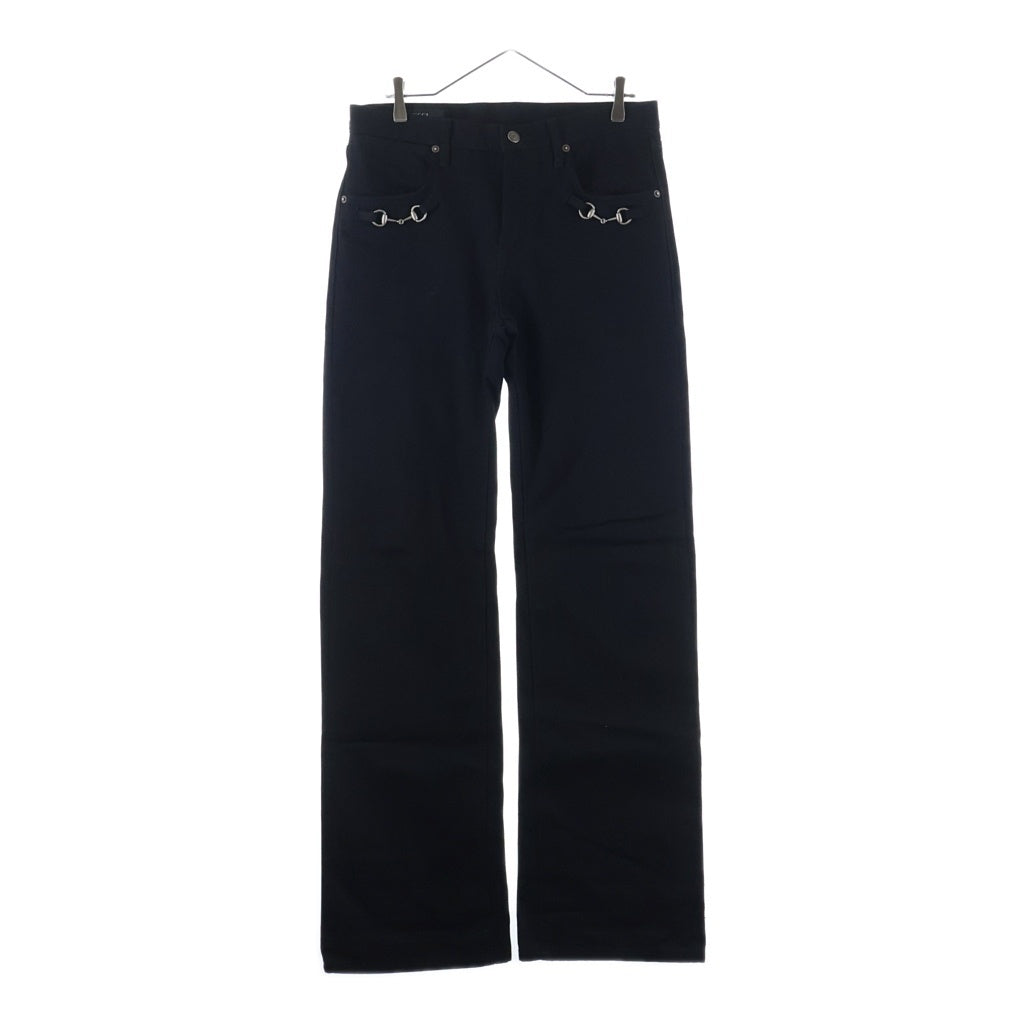 GUCCI(グッチ) 26SS ホースビットデザイン ボタンフライ デニムパンツ ブラック 860844 XDDFZ