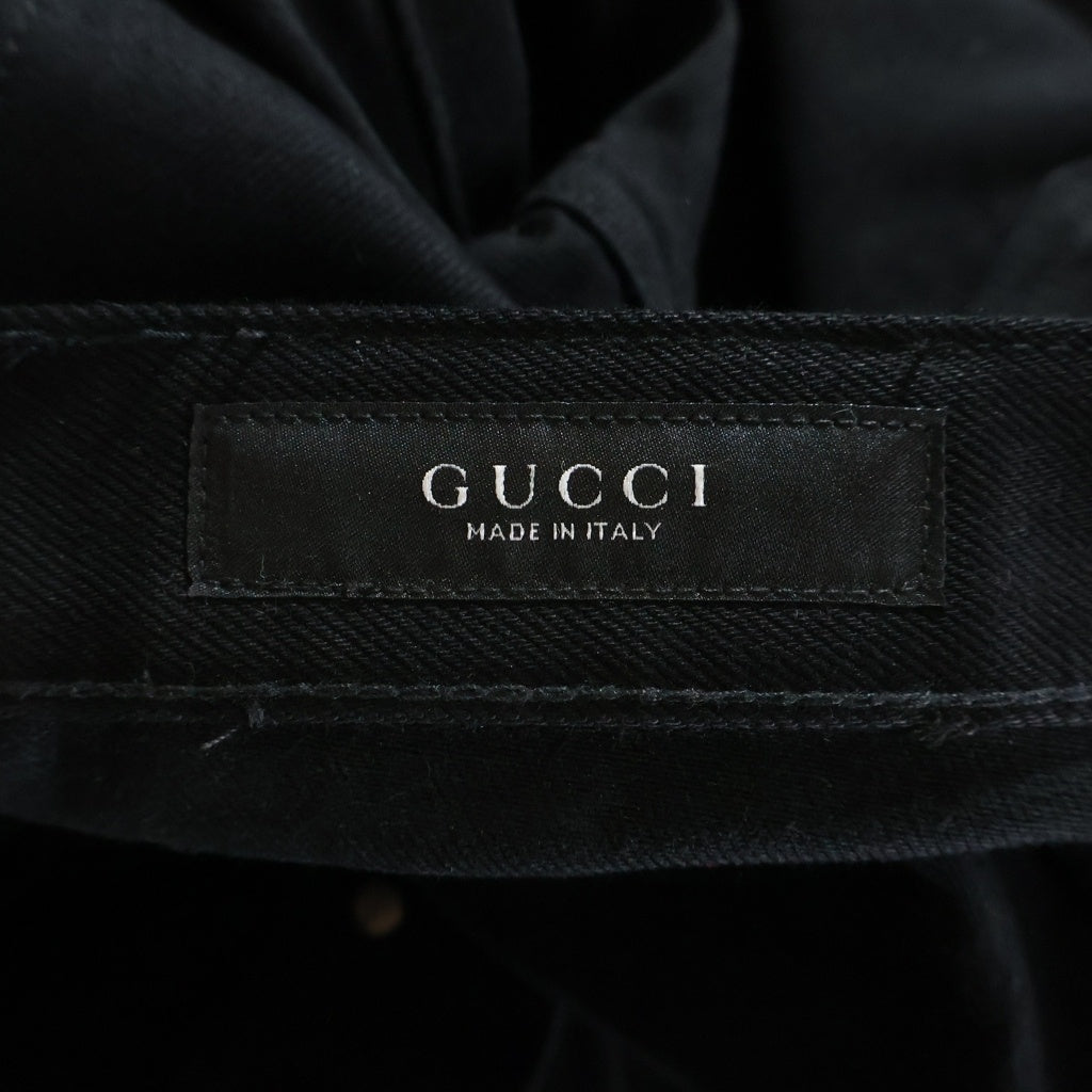 GUCCI(グッチ) 26SS ホースビットデザイン ボタンフライ デニムパンツ ブラック 860844 XDDFZ