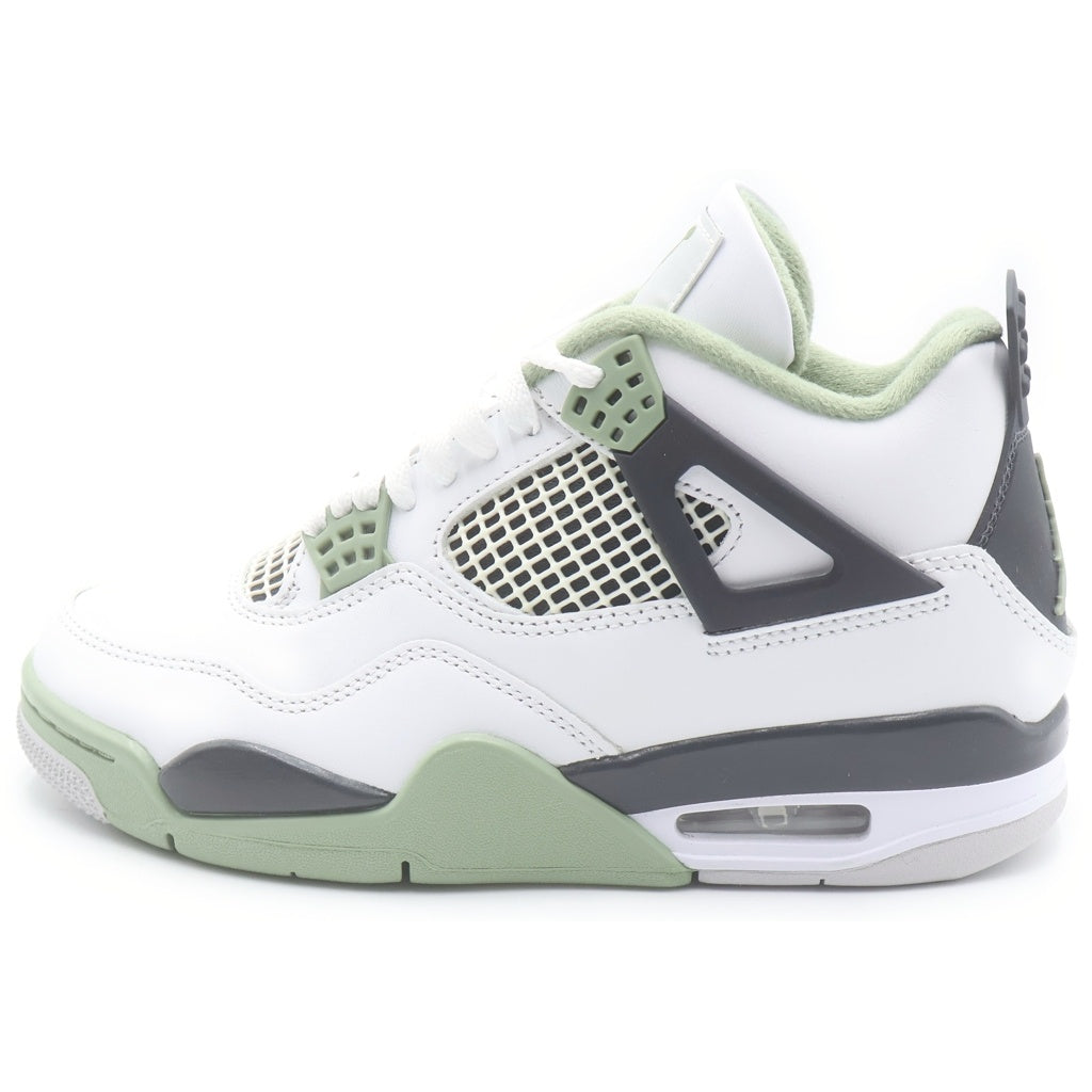 NIKE(ナイキ) AIR JORDAN 4 RETRO エア ジョーダン 4 レトロ ハイカットスニーカー シューズ ホワイト/グリーン US7/24cm レディース AQ9129-103