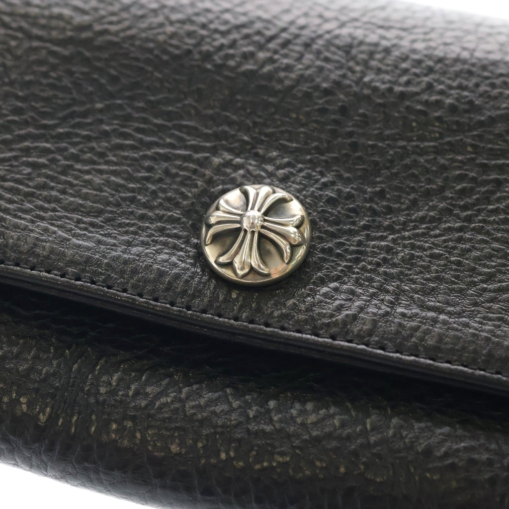 CHROME HEARTS(クロムハーツ) JUDY CROSS BALL ジュディ クロス ボール ボタン レザーウォレット 長財布 ブラック BCA366