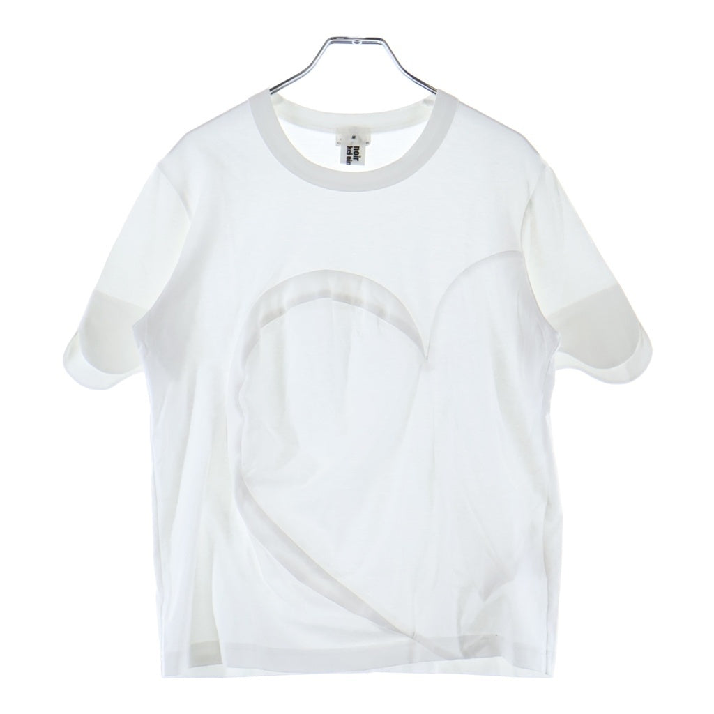 NOIR KEI NINOMIYA(ノワール ケイニノミヤ) フロントロゴデザイン クルーネック カットソー 半袖Tシャツ ホワイト レディース 3K-T002