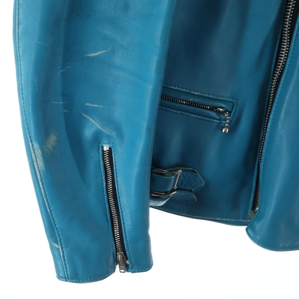 Lewis Leathers(ルイスレザー) LIGHTHING TIGHT ライトニング タイト カウハイド ダブルライダースジャケット ターコイズ