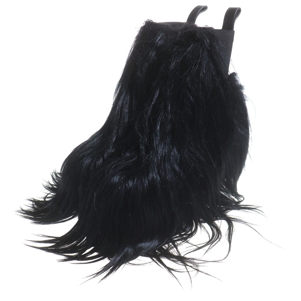 Rick Owens(リックオウエンス) Leather Fur Kiss Boots レザーファーキスブーツ ヒールブーツ ブラック 42 RU02D6844LGF0