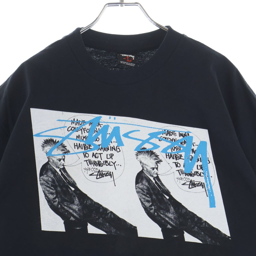 STUSSY(ステューシー) 00S VINTAGE ヴィンテージ ロゴデザイン クルーネック カットソー 半袖Tシャツ ブラック