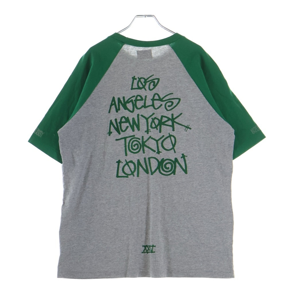 STUSSY(ステューシー) 00S VINTAGE CROWN ヴィンテージ クラウンロゴデザイン クルーネック カットソー ラグランスリーブ Tシャツ グリーン