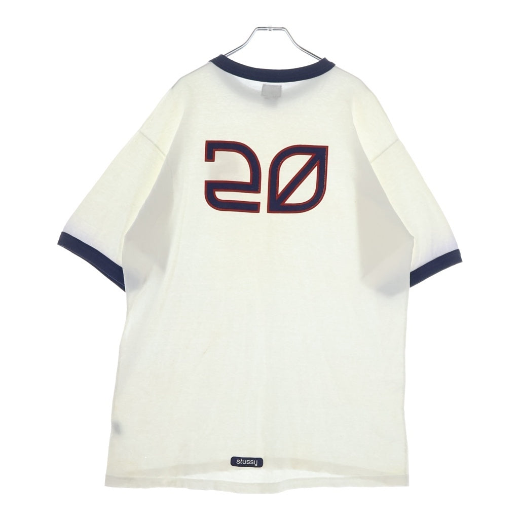 STUSSY(ステューシー) 90S Sロゴデザイン クルーネック カットソー 半袖Tシャツ ホワイト