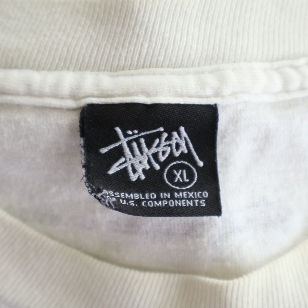 STUSSY(ステューシー) 90S VINTAGE ×JOSH CHEUSE ヴィンテージ ジョシュ チューズ クルーネック カットソー 半袖Tシャツ ホワイト