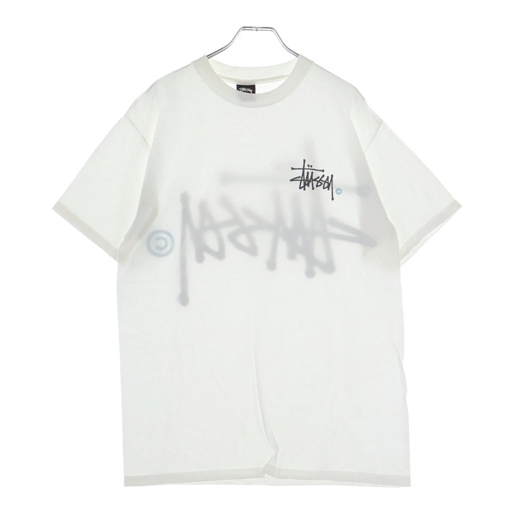 STUSSY(ステューシー) 00S VINTAGE ヴィンテージ ロゴデザイン クルーネック カットソー 半袖Tシャツ ホワイト