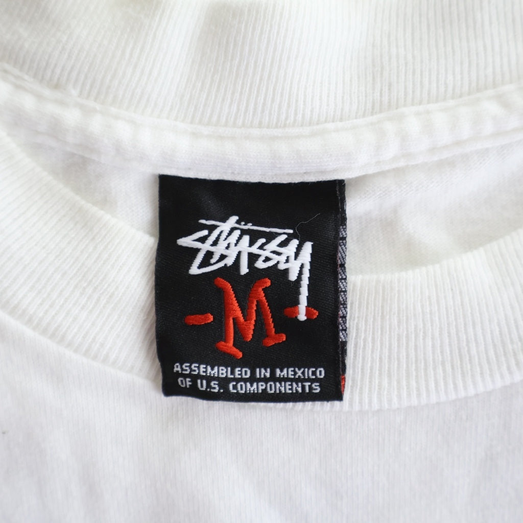 STUSSY(ステューシー) 00S VINTAGE ヴィンテージ ロゴデザイン クルーネック カットソー 半袖Tシャツ ホワイト