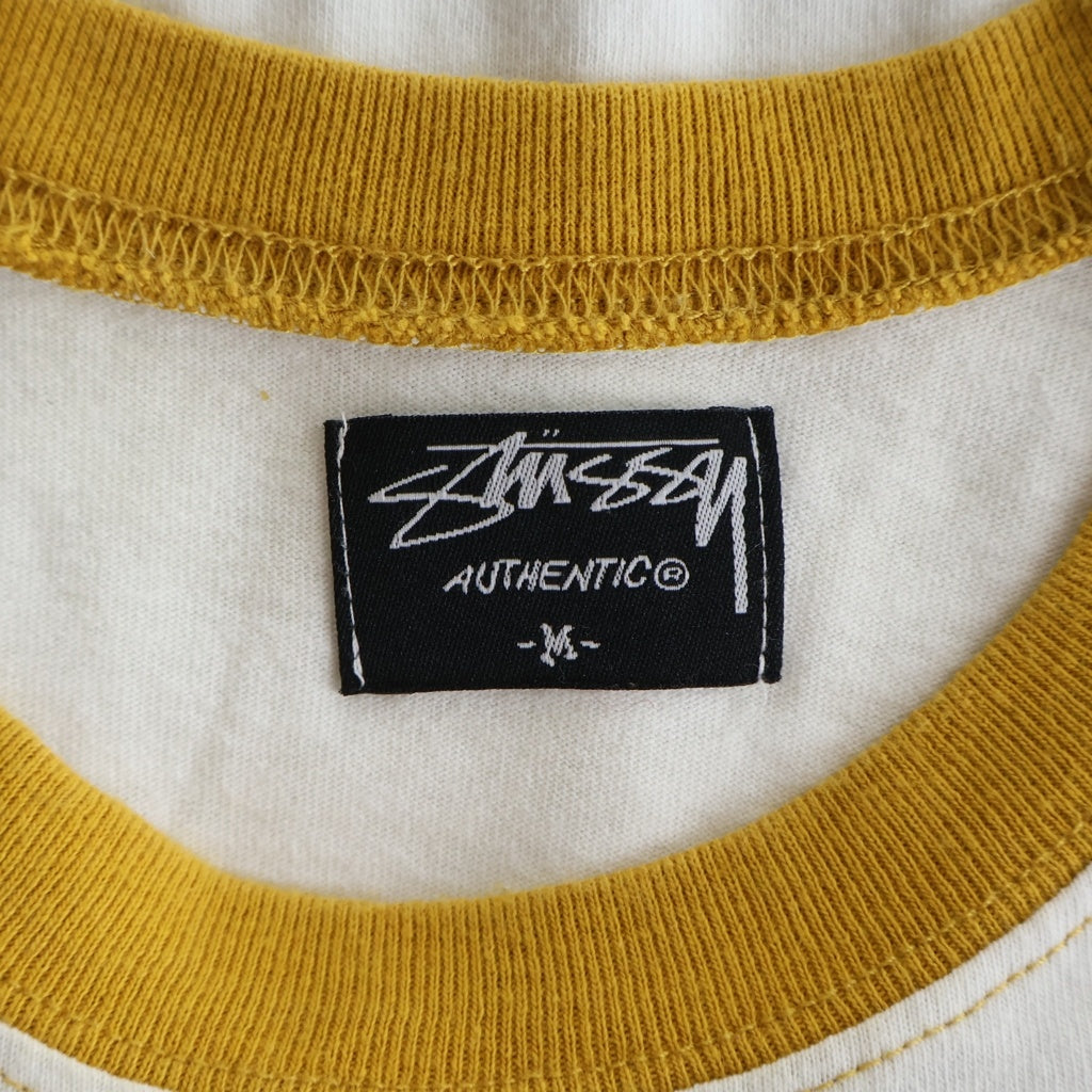 STUSSY(ステューシー) 90S VINTAGE ヴィンテージ チャイルドフォトデザイン クルーネック カットソー ラグランTシャツ イエロー