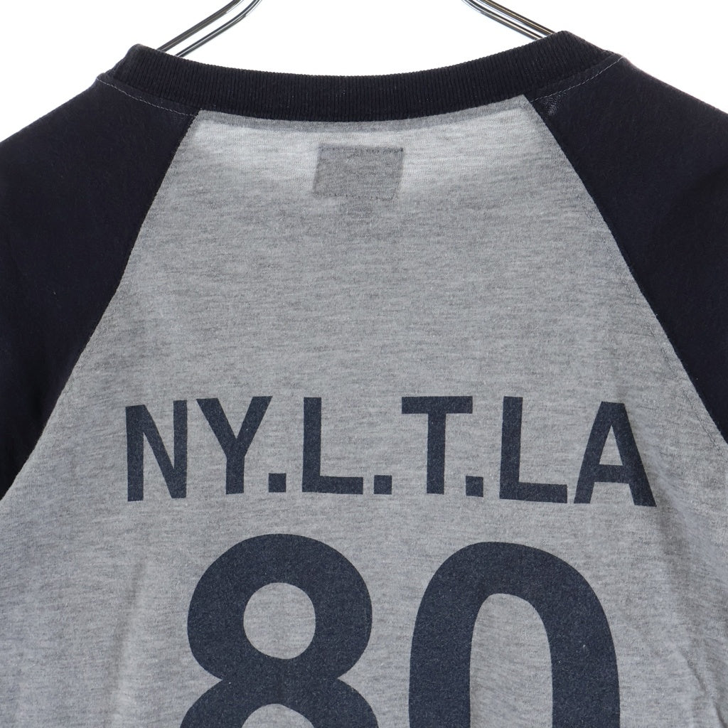 STUSSY(ステューシー) 90S VINTAGE NYLTA 80 ロゴデザイン クルーネック カットソー ラグランスリーブTシャツ グレー