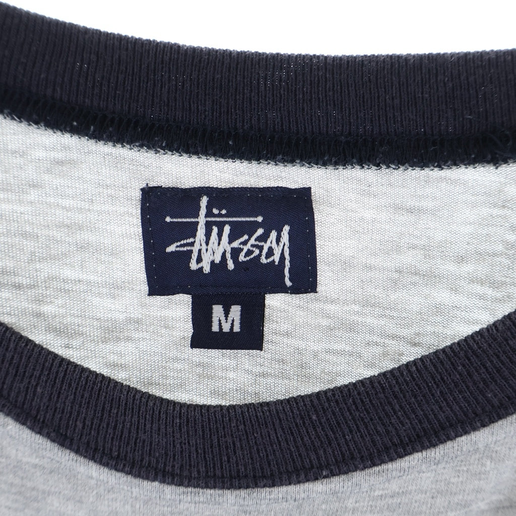 STUSSY(ステューシー) 90S VINTAGE NYLTA 80 ロゴデザイン クルーネック カットソー ラグランスリーブTシャツ グレー