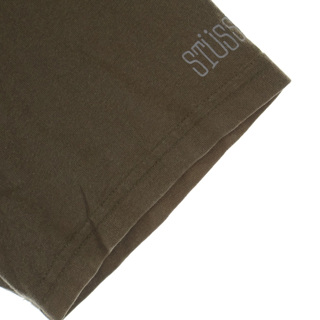 STUSSY(ステューシー) 00S VINTAGE CROWN ヴィンテージ クラウンロゴデザイン クルーネック カットソー ラグランスリーブ 半袖Tシャツ ブラウン