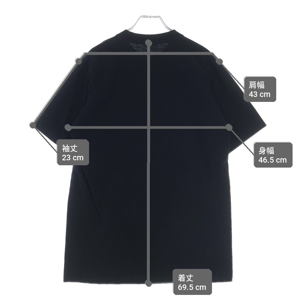 STUSSY(ステューシー) フロントロゴデザイン インディアン クルーネック カットソー 半袖Tシャツ ブラック