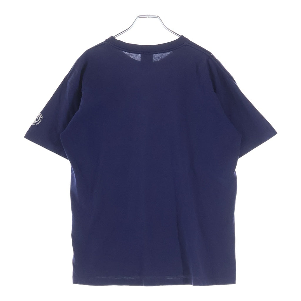 STUSSY(ステューシー) 90S VINTAGE LOSANGELES ヴィンテージ ロサンゼルス 銀タグ ロゴデザイン クルーネック カットソー 半袖Tシャツ ネイビー