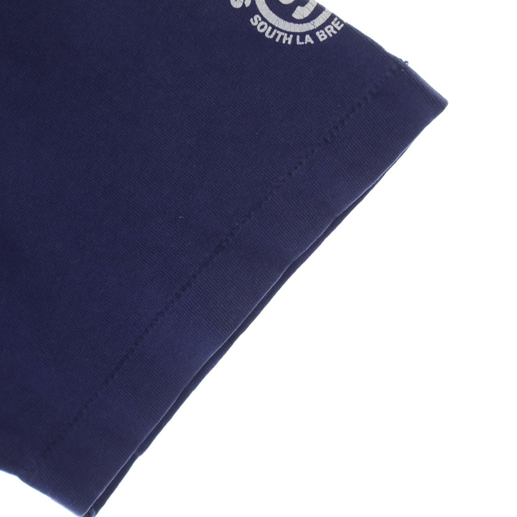 STUSSY(ステューシー) 90S VINTAGE LOSANGELES ヴィンテージ ロサンゼルス 銀タグ ロゴデザイン クルーネック カットソー 半袖Tシャツ ネイビー