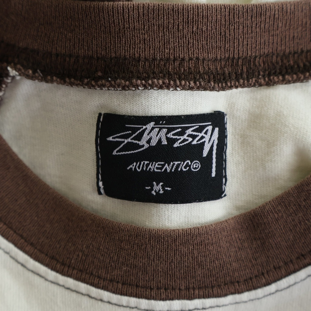 STUSSY(ステューシー) 90S VINTAGE ヴィンテージ チャイルドフォトデザイン クルーネック カットソー ラグランTシャツ ブラウン