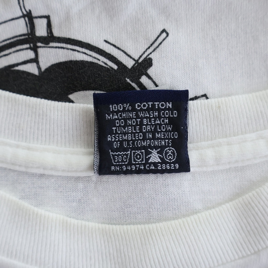 STUSSY(ステューシー) 90S VINTAGE CUSTOMADE ヴィンテージ ロゴデザイン クルーネック カットソー 半袖Tシャツ ホワイト