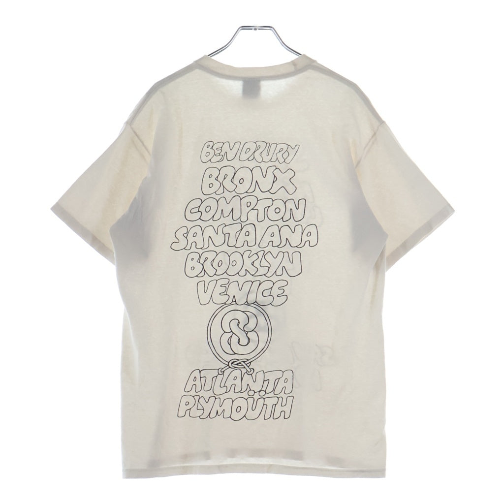 STUSSY(ステューシー) 00S VINTAGE WORLDTOUR ヴィンテージ ワールドツアー ロゴデザイン クルーネック カットソー 半袖Tシャツ ホワイト