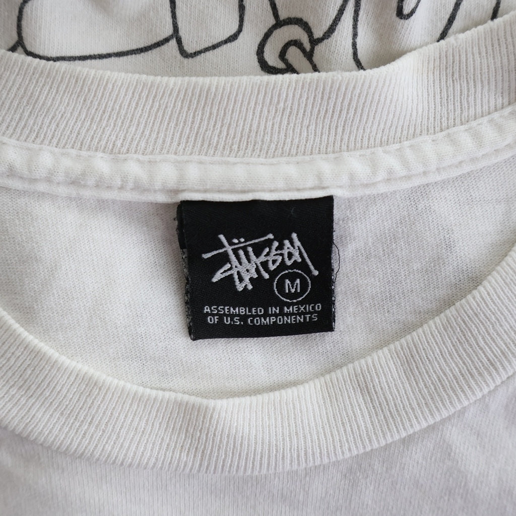 STUSSY(ステューシー) 00S VINTAGE WORLDTOUR ヴィンテージ ワールドツアー ロゴデザイン クルーネック カットソー 半袖Tシャツ ホワイト