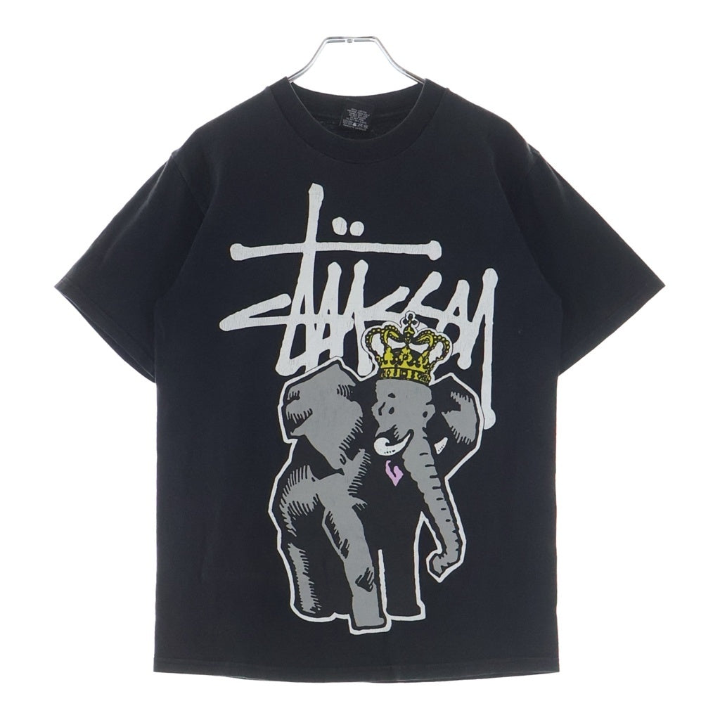 STUSSY(ステューシー) 00S VINTAGE ヴィンテージ ロゴデザイン クルーネック カットソー 半袖Tシャツ ブラック