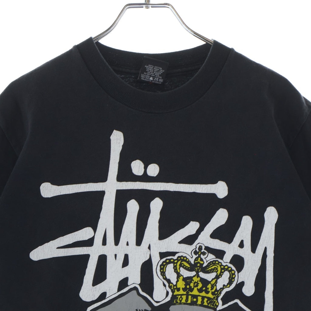 STUSSY(ステューシー) 00S VINTAGE ヴィンテージ ロゴデザイン クルーネック カットソー 半袖Tシャツ ブラック