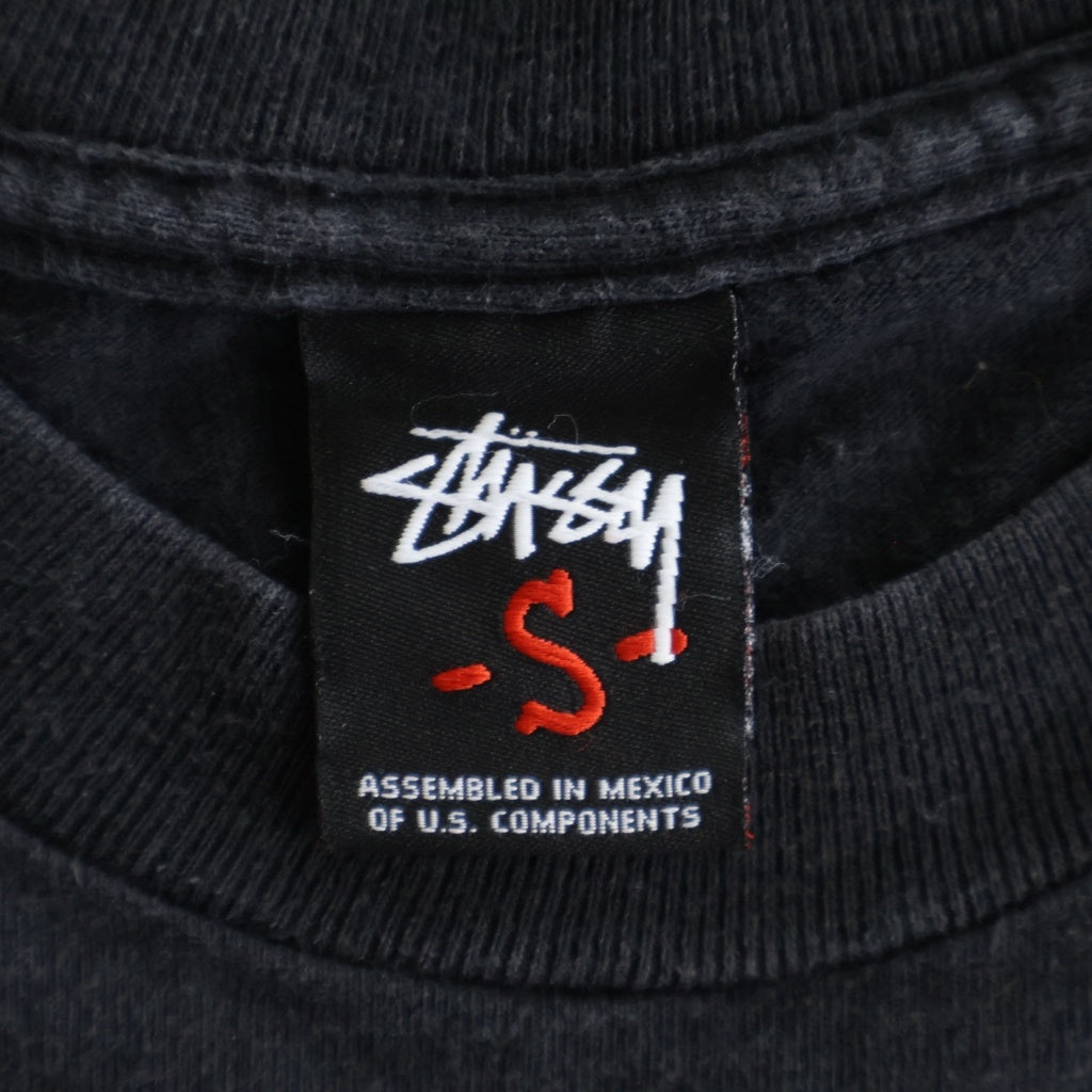 STUSSY(ステューシー) 00S VINTAGE ヴィンテージ ロゴデザイン クルーネック カットソー 半袖Tシャツ ブラック