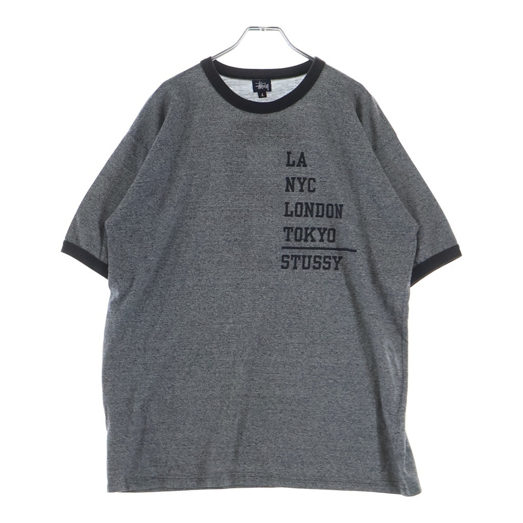 STUSSY(ステューシー) 90S VINTAGE CITY ヴィンテージ リンガーネック カットソー 半袖Tシャツ グレー