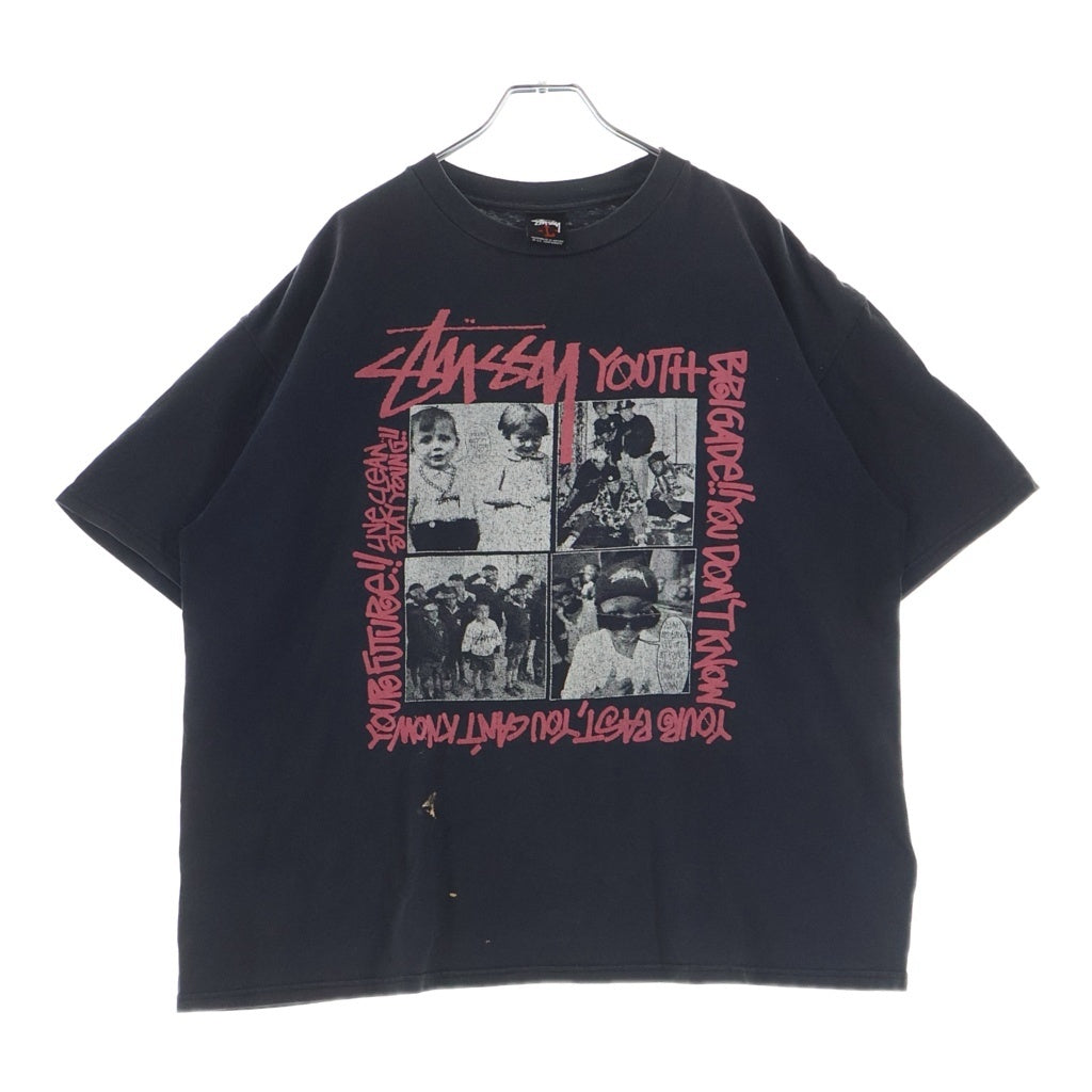 STUSSY(ステューシー) 00S VINTAGE NYC CREW ヴィンテージ ロゴデザイン クルーネック カットソー 半袖Tシャツ ブラック