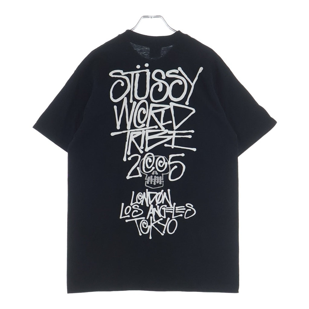 STUSSY(ステューシー) 00S VINTAGE 25ANNIVERSARY ヴィンテージ 25周年 ロゴデザイン クルーネック カットソー 半袖Tシャツ ブラック