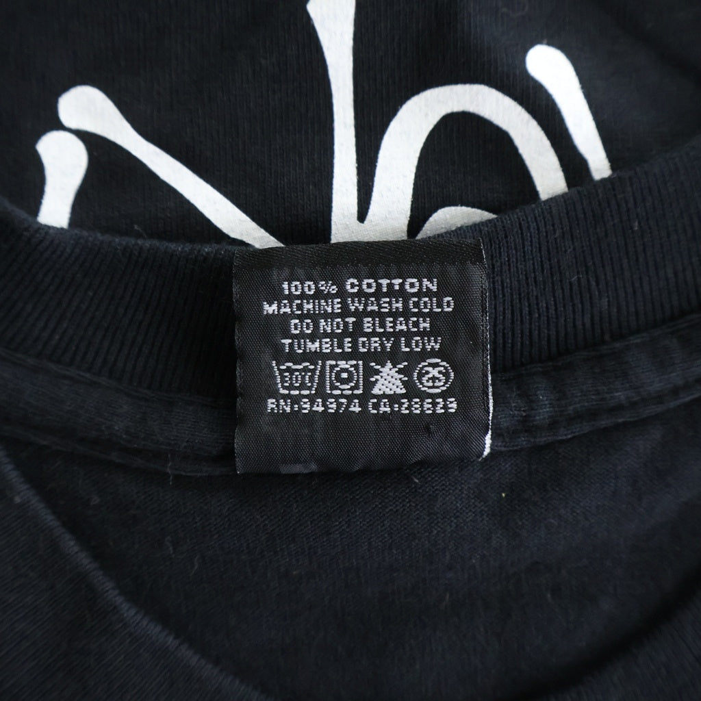 STUSSY(ステューシー) 00S VINTAGE 25ANNIVERSARY ヴィンテージ 25周年 ロゴデザイン クルーネック カットソー 半袖Tシャツ ブラック