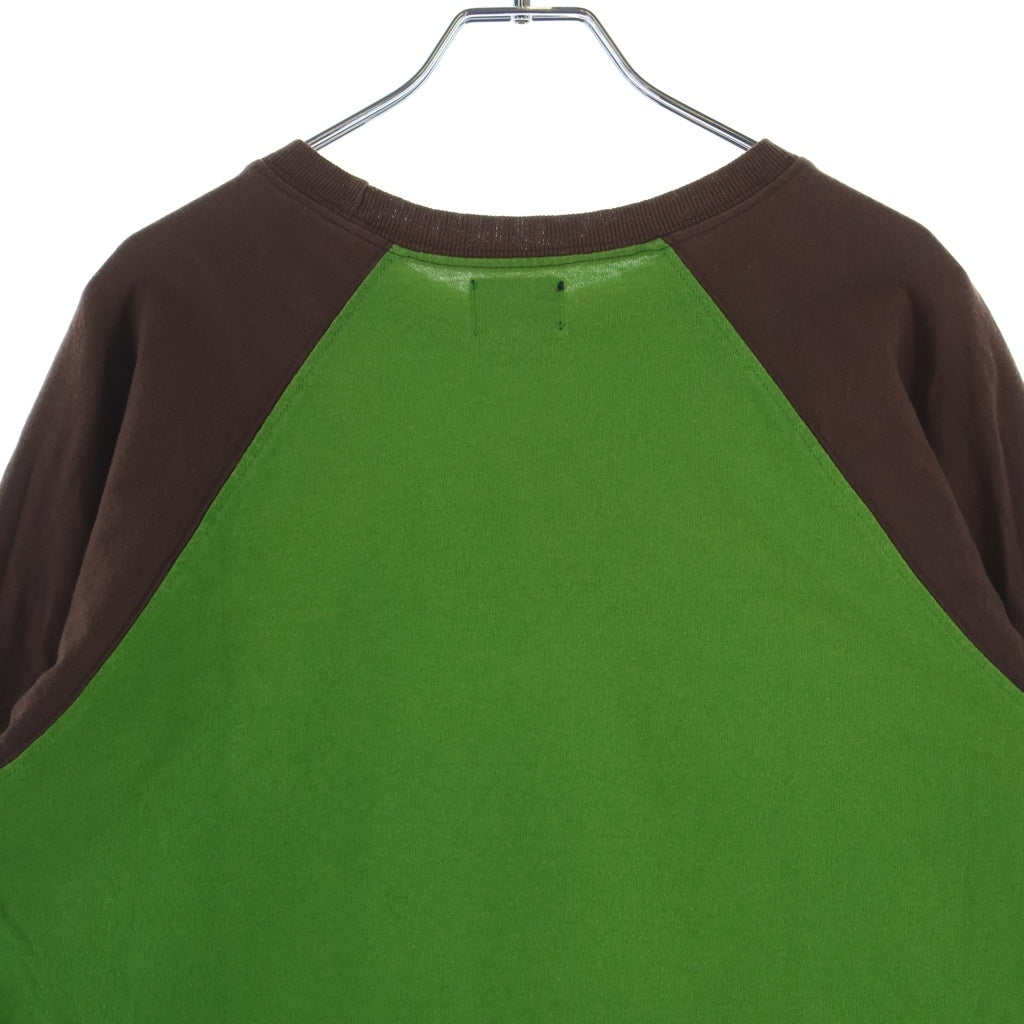 STUSSY(ステューシー) 90S VINTAGE LIVIN ヴィンテージ ロゴデザイン クルーネック カットソー ラグランTシャツ グリーン