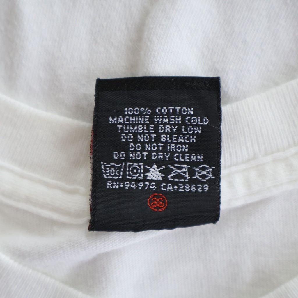 STUSSY(ステューシー) 00S VINTAGE WORLD TRIBE ヴィンテージ ワールド トライブ サッカー ロゴデザイン クルーネック カットソー 半袖Tシャツ ホワイト