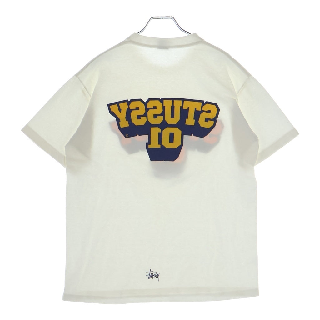 STUSSY(ステューシー) 90S VINTAGE 01 ヴィンテージ ロゴデザイン クルーネック カットソー 半袖Tシャツ ホワイト