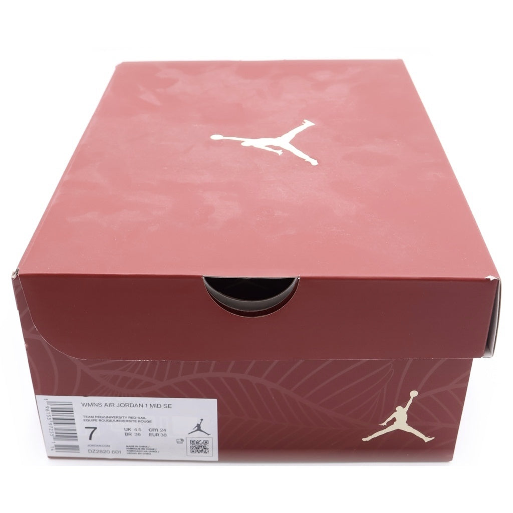 NIKE(ナイキ) WMNS AIR JORDAN 1 MID SE ウィメンズ エアージョーダン ミッドカットスニーカー レッド US7/24cm レディース DZ2820-601