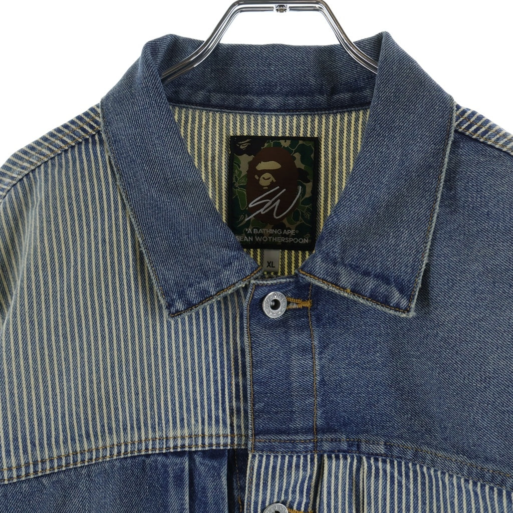 A BATHING APE(アベイシングエイプ) ×Sean Wotherspoon ショーンウェザースプーン 切り替えデニムジャケット インディゴ