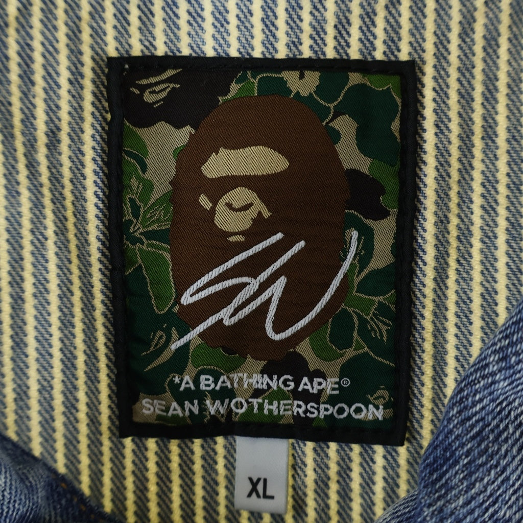 A BATHING APE(アベイシングエイプ) ×Sean Wotherspoon ショーンウェザースプーン 切り替えデニムジャケット インディゴ