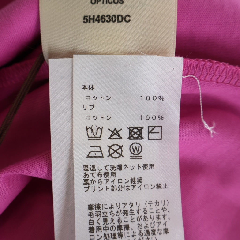 HERMES(エルメス) マイクロ カルトゥッシュ ブルーノワール 半袖Tシャツ カットソー ピンク レディース 5H4630DC