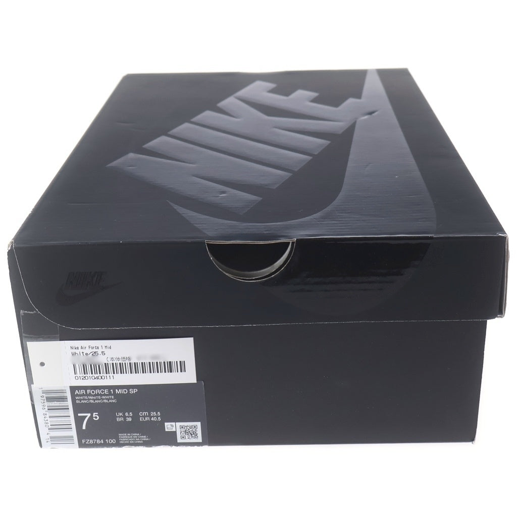 NIKE(ナイキ) ×SUPREME AIR FORCE 1 MID SP シュプリーム エアフォース1 ミッドカットスニーカー ホワイト US7.5/25.5cm FZ8784-100