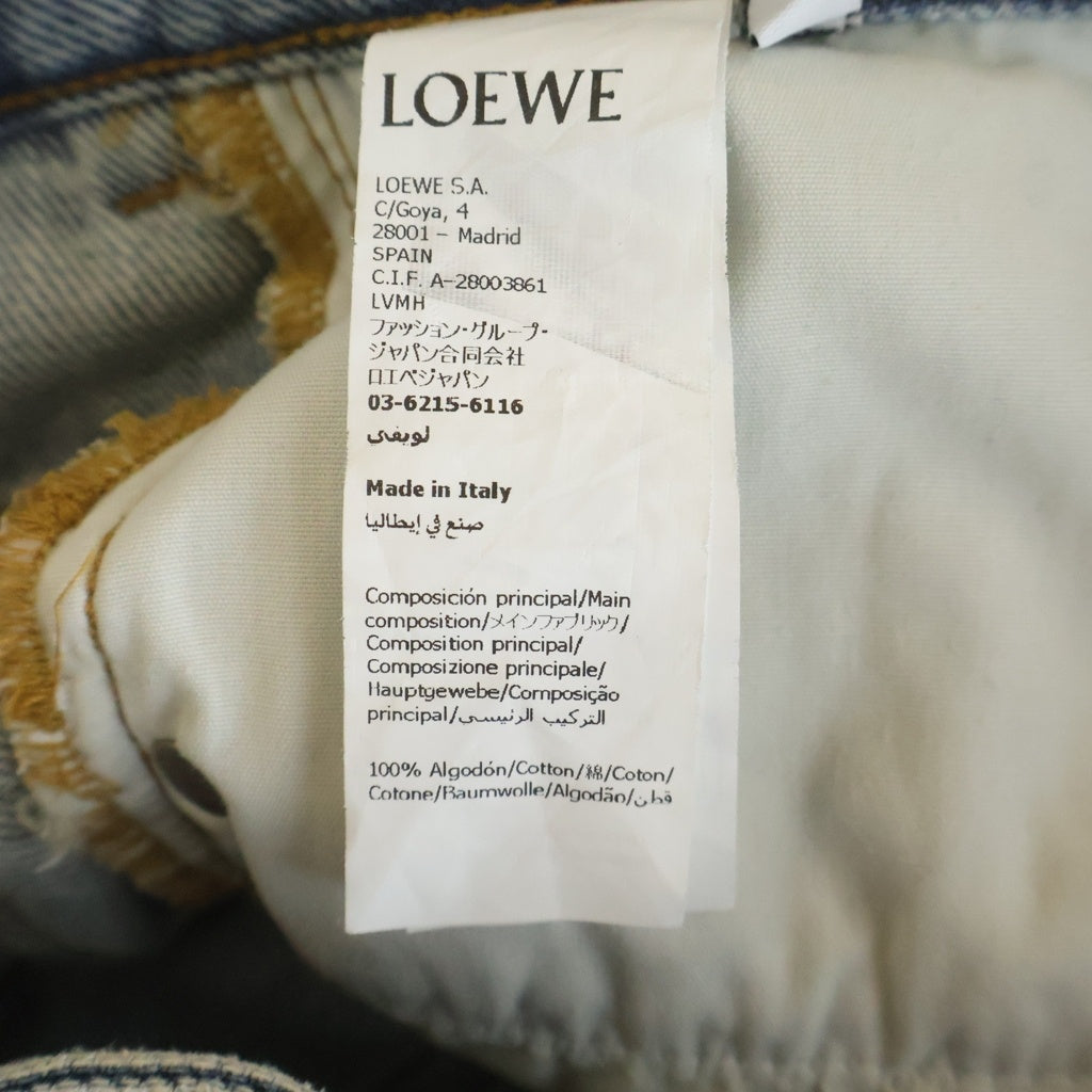 LOEWE(ロエベ) ボタンフライジーンズ シンチバック デニム ボトムス ブルー H526Y11X89