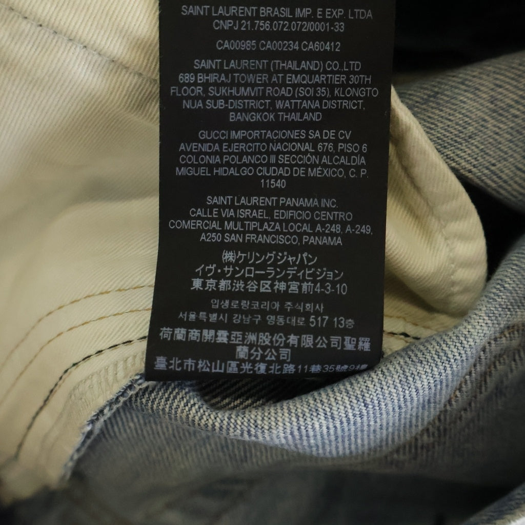 SAINT LAURENT PARIS(サンローランパリ) ボタンフライ ローウエスト スリムデニムパンツ インディゴ 597052