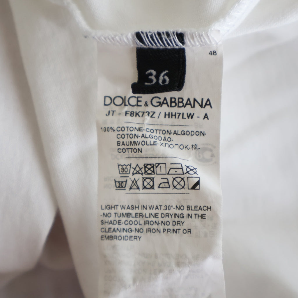 DOLCE & GABBANA(ドルチェアンドガッバーナ) フロントプリント ジャージー ノースリーブタンクトップ ホワイト F8K73Z