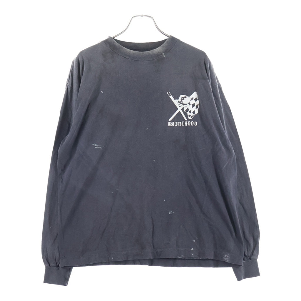 SAINT MICHAEL(セントマイケル) ×NEIGHBORHOOD STHD . L/S TEE SPEED KILLS ネイバーフッド プリント長袖Tシャツ カットソー ブラック SM-HR8-0000-C72