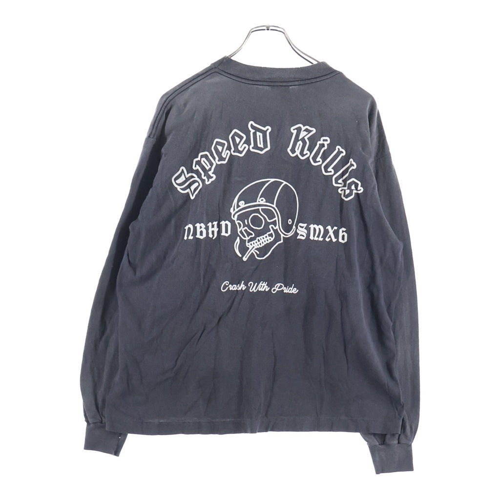 SAINT MICHAEL(セントマイケル) ×NEIGHBORHOOD STHD . L/S TEE SPEED KILLS ネイバーフッド プリント長袖Tシャツ カットソー ブラック SM-HR8-0000-C72
