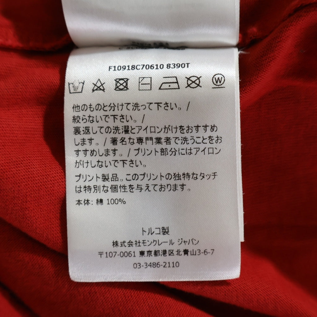 MONCLER(モンクレール) 20SS MAGLIA T-SHIRT ロゴデザイン クルーネック カットソー 半袖Tシャツ レッド F10918C70610