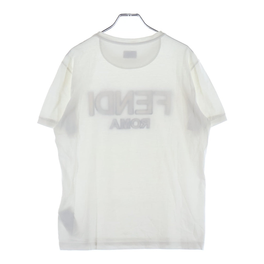 FENDI(フェンディ) ロゴデザイン クルーネック カットソー 半袖Tシャツ ホワイト FY0894ABR9