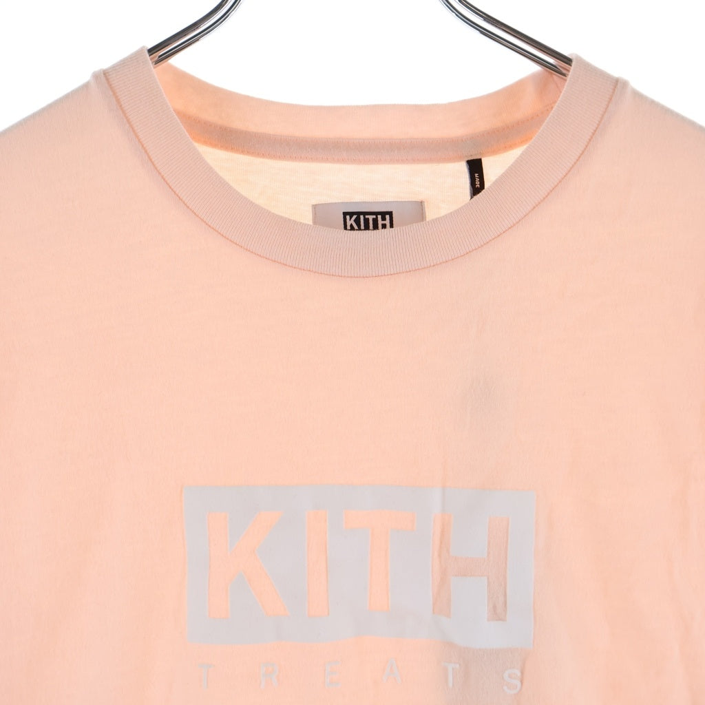 KITH(キス) フロントロゴデザイン クルーネック カットソー 半袖Tシャツ ピンク KH2164